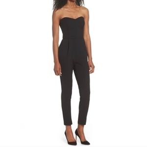 Adelyn Rae black strapless slim leg jumpsuit